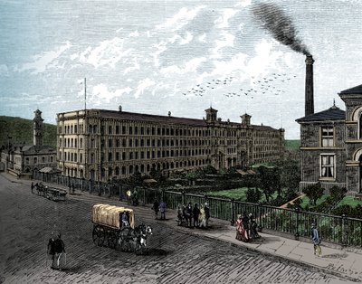 Mlýn v Saltaire, c1880 od Unbekannt