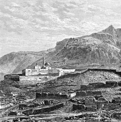 Mešita a zničená čtvrť Bayazid Dogubayazit, Turecko, 1895 od Unbekannt