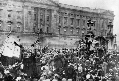 Oficiální oznámení o příměří se čte, Buckinghamský palác, 1918 1936 od Unbekannt
