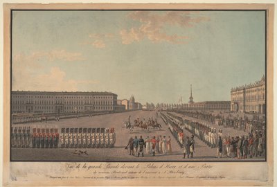 Průvod před Zimním palácem v Petrohradě, 1799 od Unbekannt