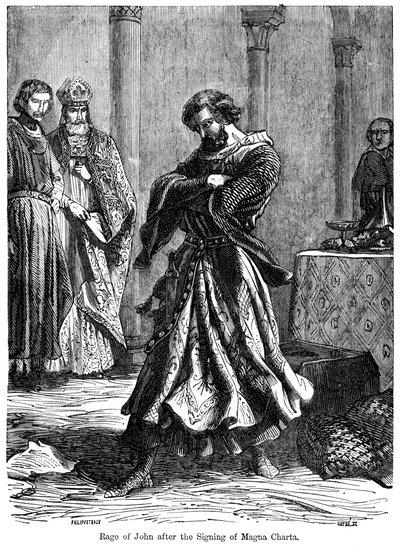 Hněv krále Jana 1167-1216 po podepsání Magna Charta c1215 od Unbekannt