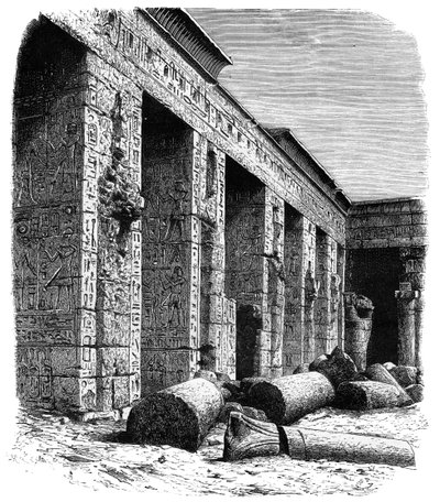 Ruiny paláce Rameses III, Medinet Habu, Horní Egypt, c1890 od Unbekannt