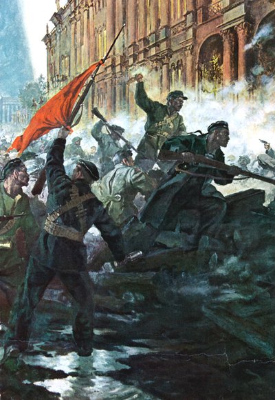 Útok na Zimní palác, Petrohrad, ruská revoluce, říjen 1917 od Unbekannt