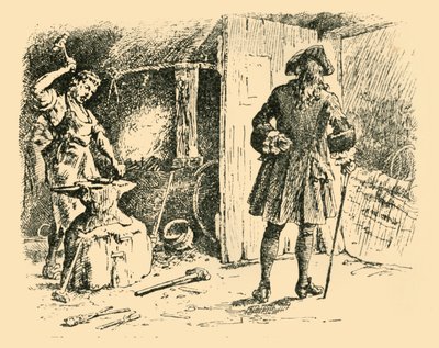 Údery jeho kladiva na kovadlině udržely čas na jeho píseň, 1907. od Unbekannt