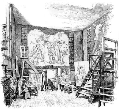 Ateliér Paul-Jacques-Aime Baudry, c1880-1882 od Unbekannt