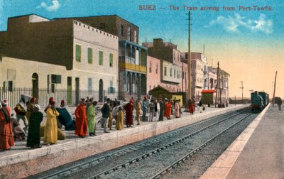 Vlak přijíždějící z Port Tewfik, Suez, Egypt, 20. století od Unbekannt