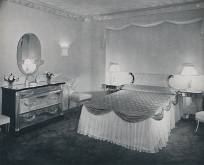 V této ložnici z roku 1942 jsou s výhodou využity zářivé kvality plexiskla. od Unbekannt