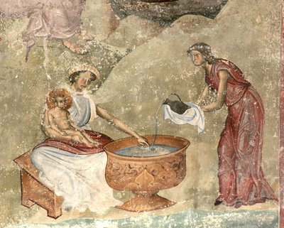 c. mytí dítěte v betlémě 1260-1270 od Unbekannt