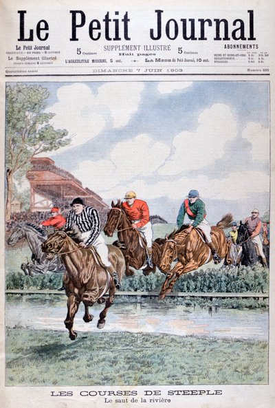 Vodní skok ve steeplechase, Auteuil, 1903 od Unbekannt