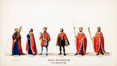 Návrhy divadelních kostýmů pro Shakespearovu hru Jindřich VIII., 19. století od Unbekannt