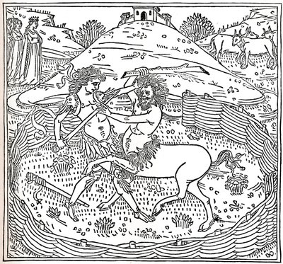 Theseus a Kentaur, Plutarch: Vitae Parallelae, 1491, 1917 od Unbekannt