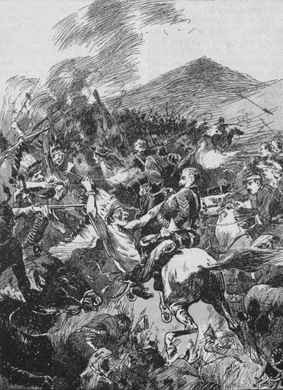 Ponořili se do kypící masy nabarvených a opeřených rudých mužů, 1902 od Unbekannt