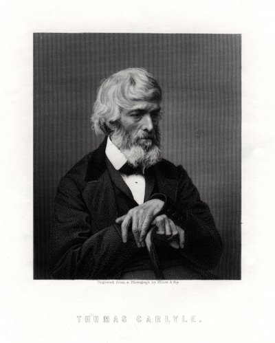 Thomas Carlyle , skotský esejista, satirik a historik, polovina konce 19. od Unbekannt