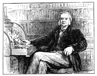 Thomas Henry Huxley, britský biolog, u svého stolu, c1880 od Unbekannt