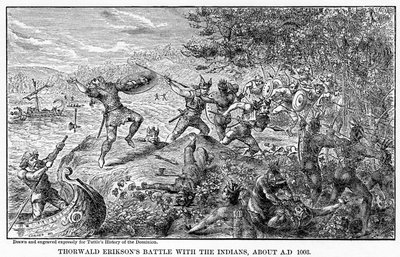 Thorwald Eriksons Bitva s Indiány, asi 1003 nl, 1877 od Unbekannt