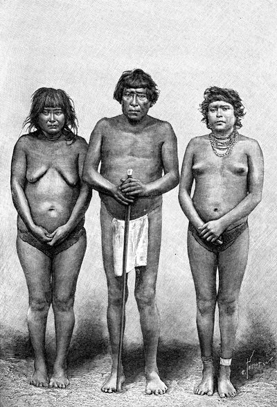 Tři indiáni Guarauni, Venezuela, 1895 od Unbekannt