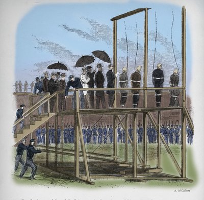 Tři muži a jedna žena oběšeni za atentát na Lincolna, c1865, 1938 od Unbekannt