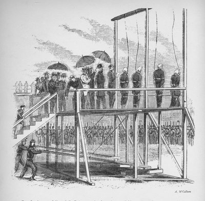 Tři muži a jedna žena oběšeni za atentát na Lincolna, c1865, 1938 od Unbekannt