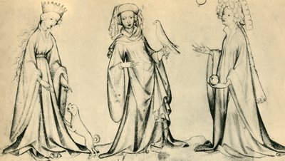 Tři mladé ženy, c1400, 1943. od Unbekannt