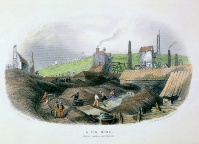 Cínový důl mezi Camborne a Redruth, Cornwall, c1860 od Unbekannt