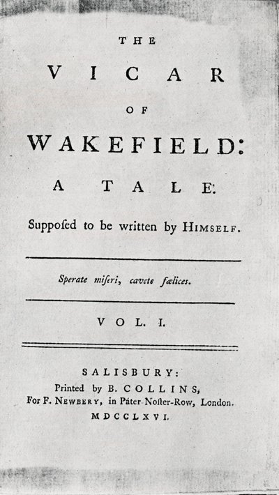 Titulní strana Vicar of Wakefield, 1766 od Unbekannt