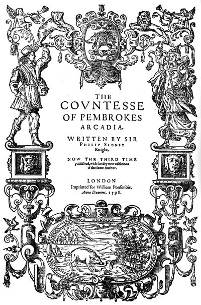 Titulní strana The Countess of Pembrokes Arcadia od Sira Philipa Sidneyho, třetí vydání, 1598 1893 od Unbekannt