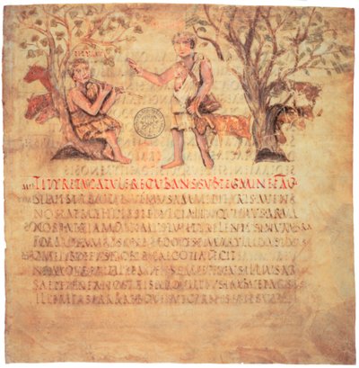 Tityrus hrající na píšťalu, 5. století od Unbekannt