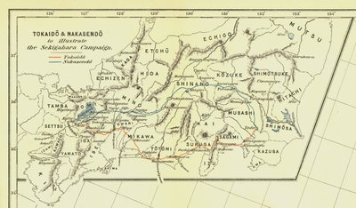 Tokaido & Nakasendo to illustrate the Sekigahara Campaign, 1903. od Unbekannt