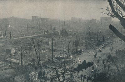 Tokijská doutnající pláň trosek a popela, c1935 od Unbekannt