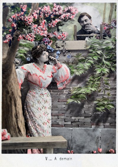 Zítra, vintage francouzská pohlednice, c1900 od Unbekannt