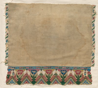 Towel End with Beaded Borders, počátek 19. století. od Unbekannt