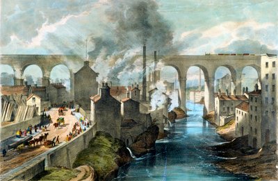 Vlakový přejezd Stockport viadukt na London & North Western Railway, c1845 od Unbekannt