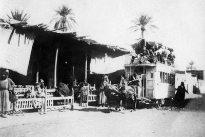Tramvaj, Kazimain road, Bagdád, Irák, 1917-1919 od Unbekannt