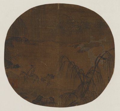 Cestovatelé pod vrbami, dynastie Yuan nebo Ming, 1279-1644. od Unbekannt