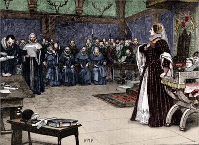 Proces s Mary Queen of Scots na zámku Fotheringhay, 1586 1905 od Unbekannt