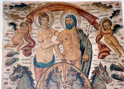 Triumf Neptuna a Amfitrita, římská mozaika, počátek 4. století od Unbekannt