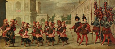 Triumfální průvod s rytíři Maltézského řádu a Řádu Santiaga de Compostela od Unbekannt