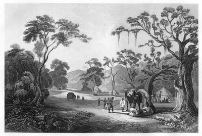 Vojska tábořila u vchodu do průsmyku Keree, severně od Meerut, Indie, c1860 od Unbekannt