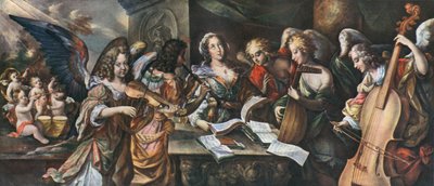 Trubky, kotlík, housle, shawm, loutna a viola da gamba, 1948 od Unbekannt