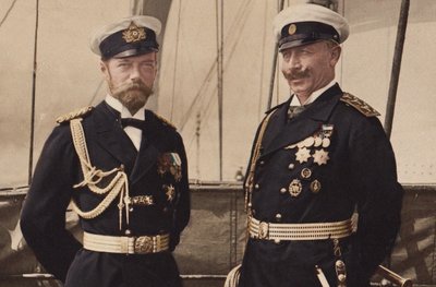 Car Nicholas II a císař Wilhelm II v Björkö, 1905. od Unbekannt