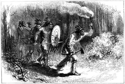 Indiáni z Tuscarory sledují uprchlíky, konec 17. a začátek 18. století 1880 od Unbekannt
