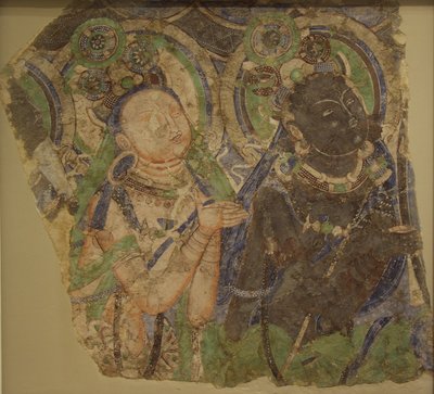 Dva zbožňující bódhisattvové, 4.-6. století. od Unbekannt