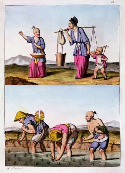 Dvě čínské scény, c1830 od Unbekannt