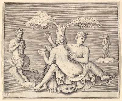 Two Lovers with Pan, publikoval ca. 1599-1622. od Unbekannt