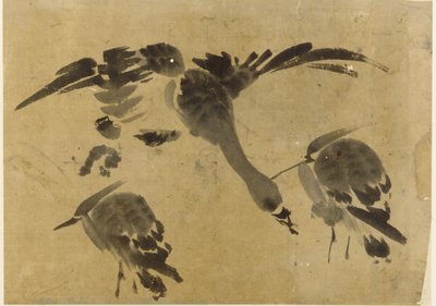 Dvě volavky a husa, období Edo, 1573-1615. od Unbekannt