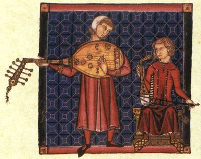 Dva ministranti. Ilustrace z kodexu Cantigas de Santa Maria, c. 1280 od Unbekannt
