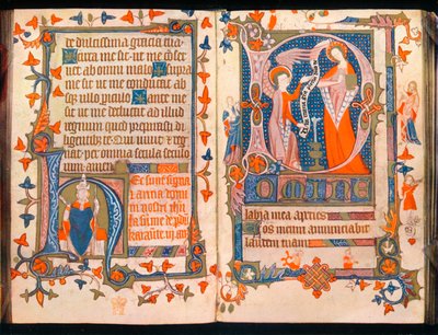 Dvě stránky z knihy A Book of Hours, c1350 od Unbekannt