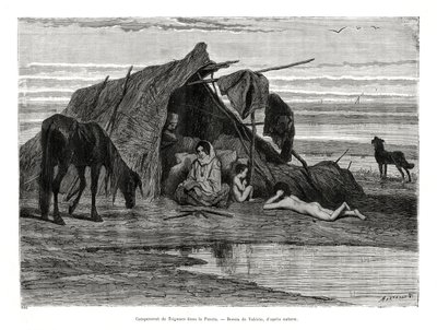 Tziganes kempování v Puszta, 1886 od Unbekannt