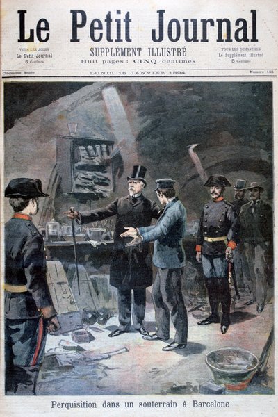 Podzemní hledání anarchistů, Barcelona, 1894 od Unbekannt