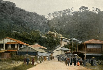 Une Rue A Nunobiki, Pres De Kobe, A Road in Nunobiki, near Kobe, 1900. od Unbekannt
